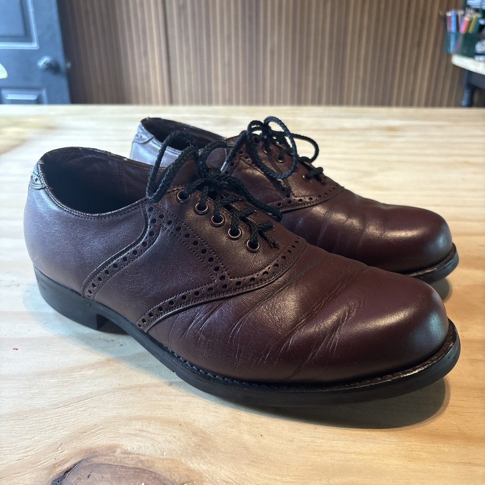 Musebeck All Seasons Casuals Oxfords Shoes Mens 8.5 EEE Brown Leather USA Vibram
